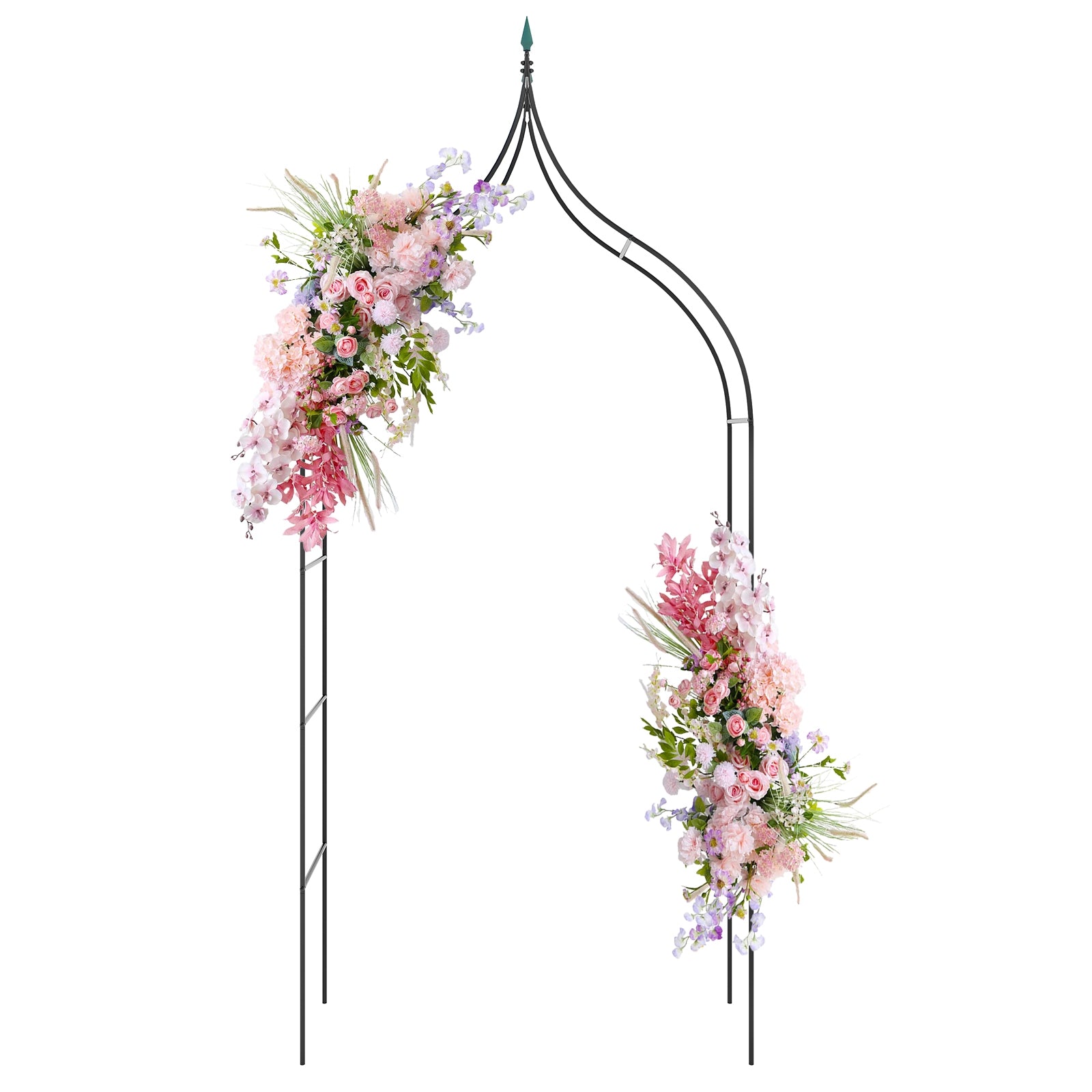 9.5 Feet Decorative Metal Garden Arch for Vine Rose Climbing Wedding Ceremony Party Decoration, Black Outdoor Decor at Gallery Canada