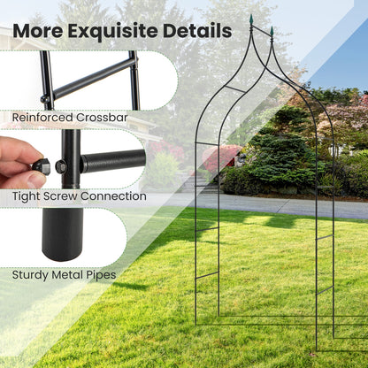 9.5 Feet Decorative Metal Garden Arch for Vine Rose Climbing Wedding Ceremony Party Decoration, Black Outdoor Decor at Gallery Canada