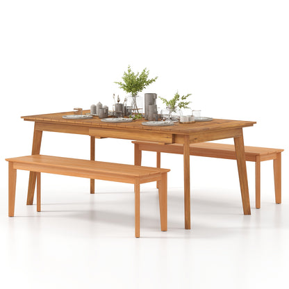 55 Inches Outdoor Teak Wood Bench with 880 LBS Weight Capacity, Natural Outdoor Benches at Gallery Canada