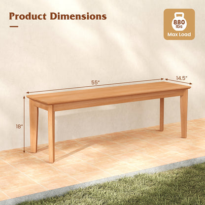 55 Inches Outdoor Teak Wood Bench with 880 LBS Weight Capacity, Natural Outdoor Benches at Gallery Canada