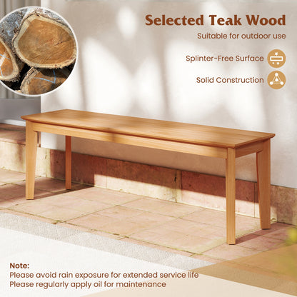 55 Inches Outdoor Teak Wood Bench with 880 LBS Weight Capacity, Natural Outdoor Benches at Gallery Canada
