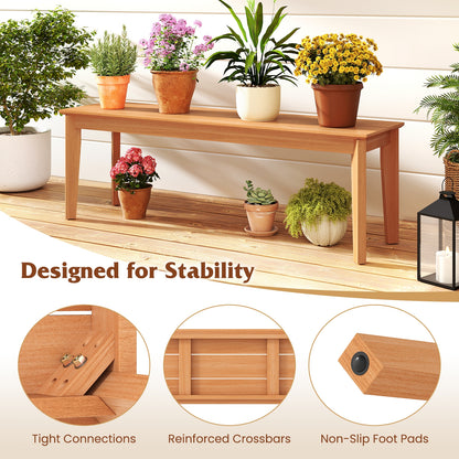 55 Inches Outdoor Teak Wood Bench with 880 LBS Weight Capacity, Natural Outdoor Benches at Gallery Canada