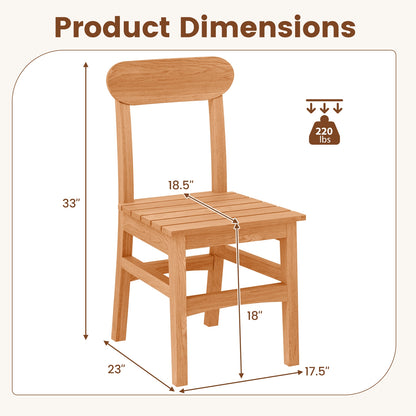 Patio Teak Wood Chair, Natural Patio Dining Chairs at Gallery Canada