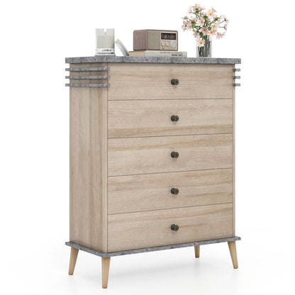 Farmhouse Chest Dresser of Drawers Tall Storage Organizer-Grey, Gray Dressers & Chests at Gallery Canada
