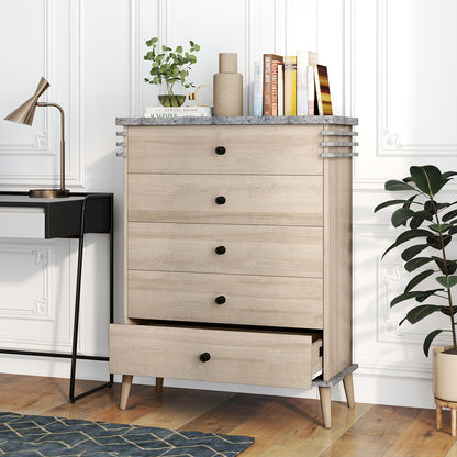 Farmhouse Chest Dresser of Drawers Tall Storage Organizer-Grey, Gray Dressers & Chests at Gallery Canada