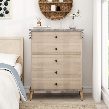 Farmhouse Chest Dresser of Drawers Tall Storage Organizer-Grey, Gray Dressers & Chests at Gallery Canada