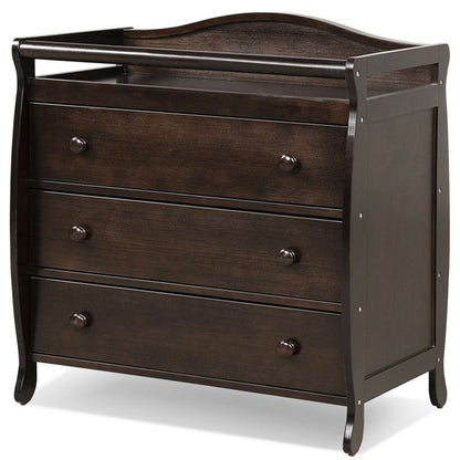 Baby Changing Table Infant Diaper with 3 Drawers and Safety Belt, Brown Changing Tables at Gallery Canada