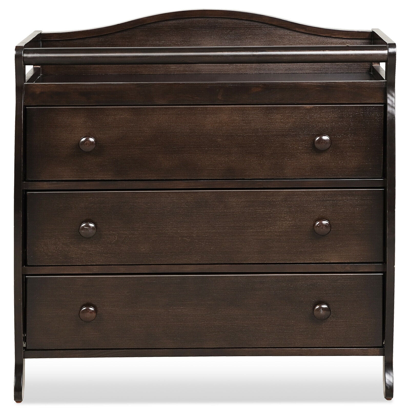 Baby Changing Table Infant Diaper with 3 Drawers and Safety Belt, Brown Changing Tables at Gallery Canada