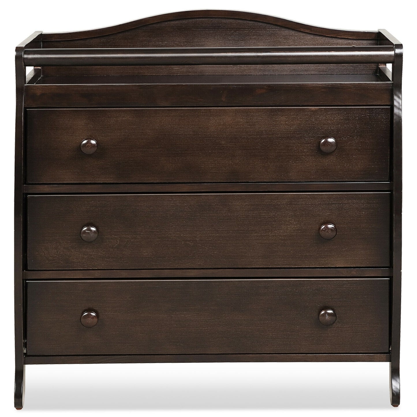 Baby Changing Table Infant Diaper with 3 Drawers and Safety Belt, Brown Changing Tables at Gallery Canada