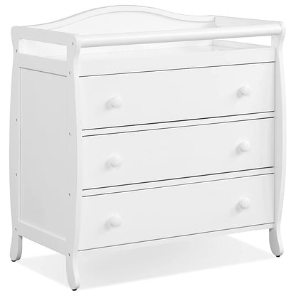 Baby Changing Table With 3 Drawers, Safety Belt, White Changing Tables White at Gallery Canada
