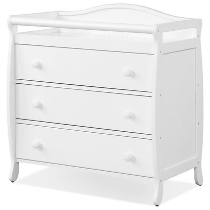 Baby Changing Table Infant Diaper with 3 Drawers and Safety Belt, White Changing Tables at Gallery Canada