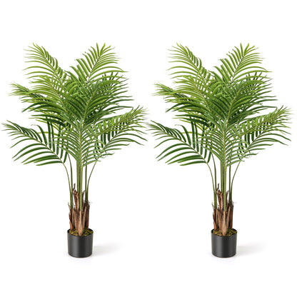 2 Pack 4.2 Feet Tall Artificial Palm Paradise Plant Large Fake Potted Tree, Green Faux Plants Green at Gallery Canada