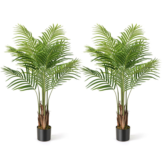 2 Pack 4.2 Feet Tall Artificial Palm Paradise Plant Large Fake Potted Tree, Green Faux Plants Green at Gallery Canada