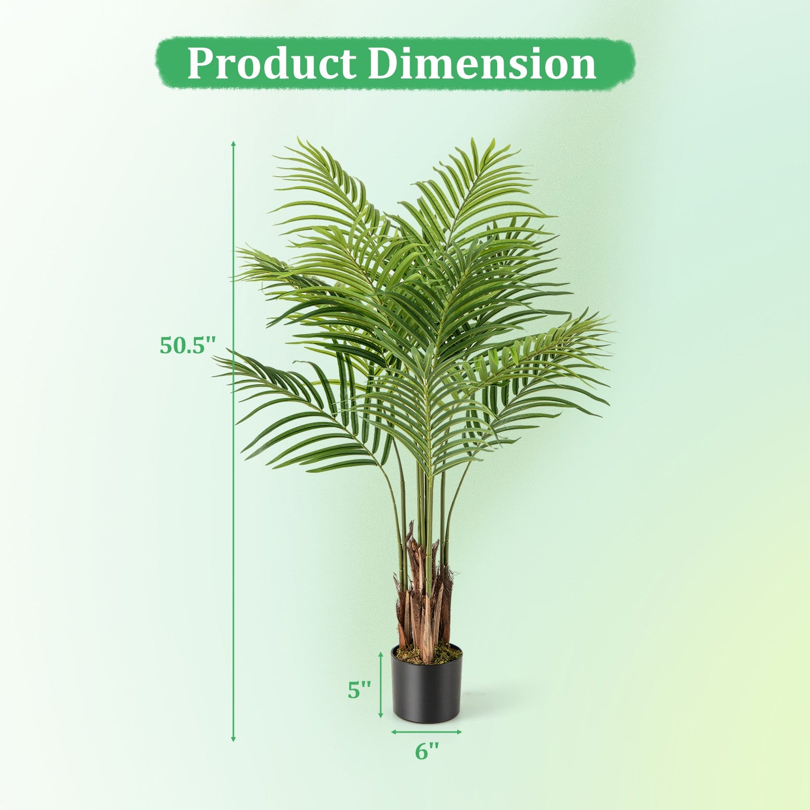2 Pack 4.2 Feet Tall Artificial Palm Paradise Plant Large Fake Potted Tree, Green Faux Plants at Gallery Canada