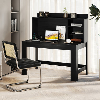 Modern Computer Desk with Hutch and Storage Shelves, Black Computer Desks at Gallery Canada