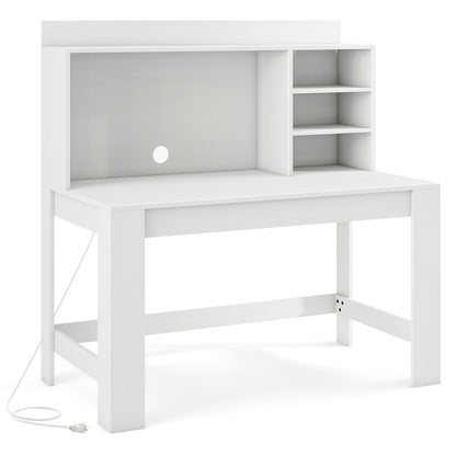 Modern Computer Desk With Hutch, Storage Shelves, White Computer Desks White at Gallery Canada