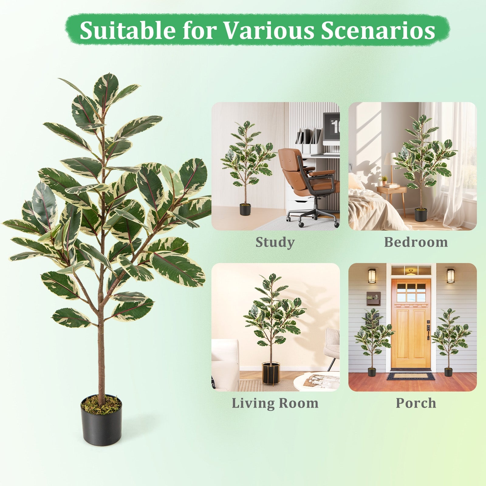 2 Pack 4.3 Feet Tall Artificial Bird of Paradise Plant Fake Banana Leaf, Green Faux Plants at Gallery Canada