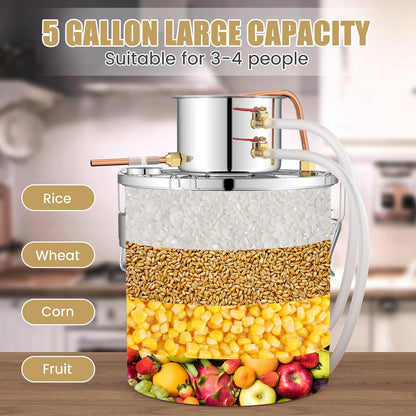 5 Gal 40 L Water Juicer Maker with 2 Stainless Steel Pots-5 Gal, Silver Juicers & Coffee Machines at Gallery Canada