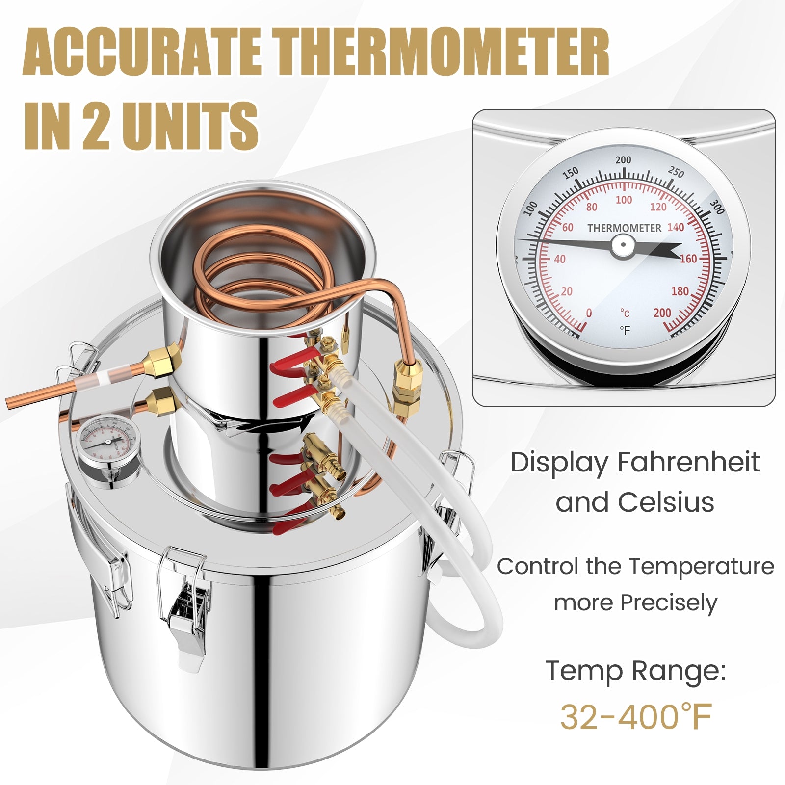 5 Gal 40 L Water Juicer Maker with 2 Stainless Steel Pots-5 Gal, Silver Juicers & Coffee Machines at Gallery Canada