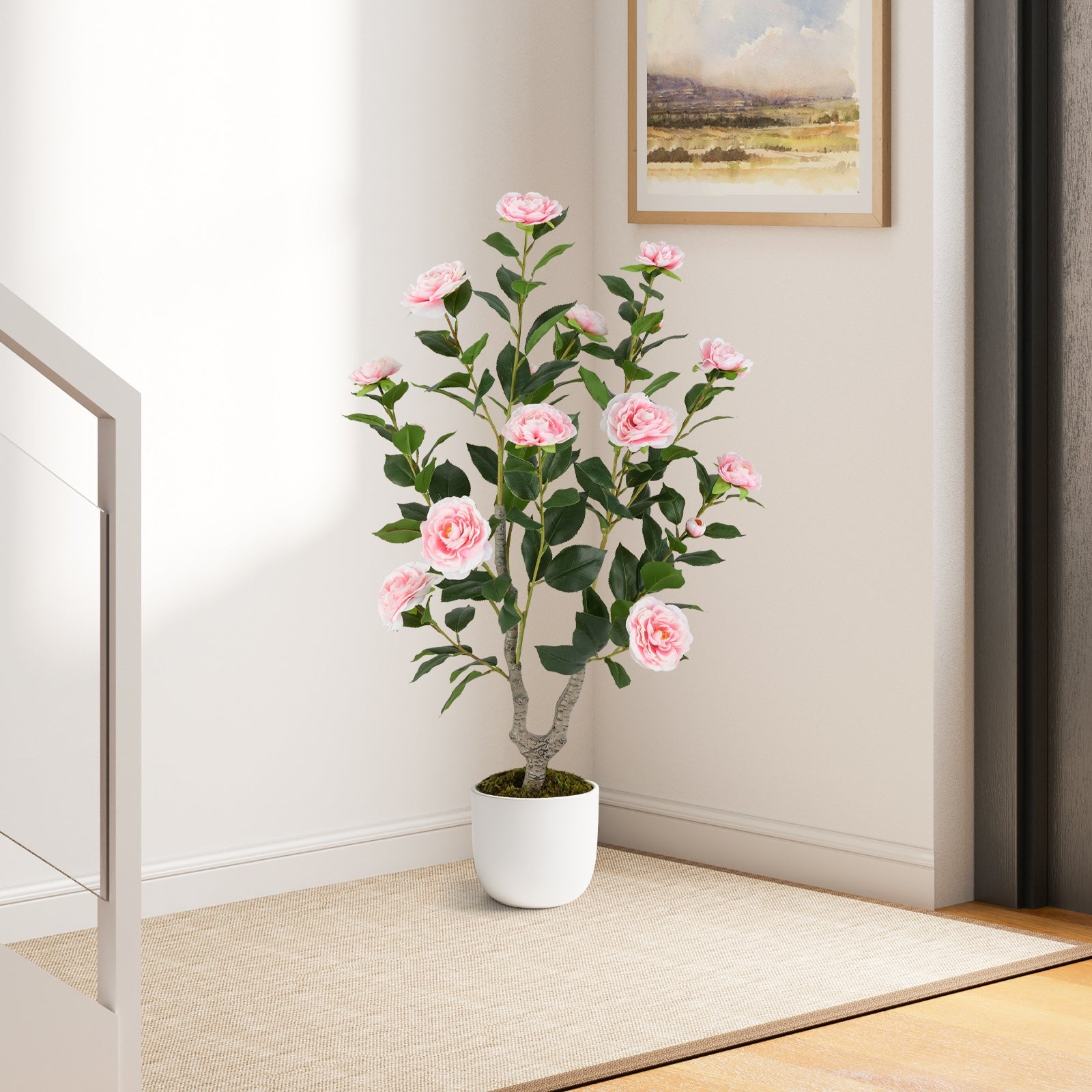 36 Inch Artificial Camellia Tree with Blooming Flower 1 Pack, Pink Faux Plants at Gallery Canada