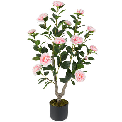 36 Inch Artificial Camellia Tree with Blooming Flower 1 Pack, Pink Faux Plants Pink at Gallery Canada