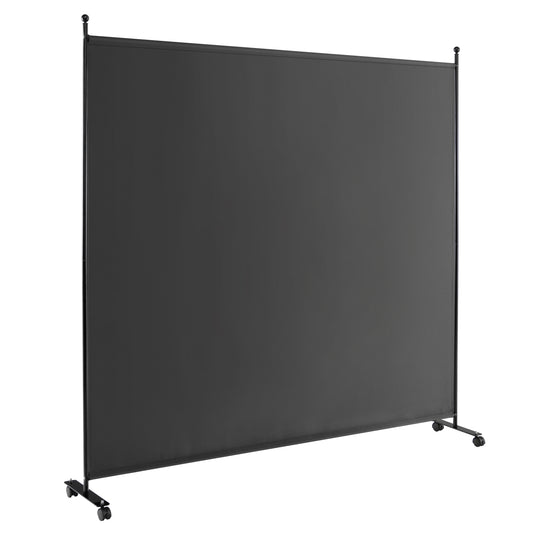 6 Feet Single Panel Rolling Room Divider with Smooth Wheels, Dark Gray Room Dividers Dark Gray at Gallery Canada