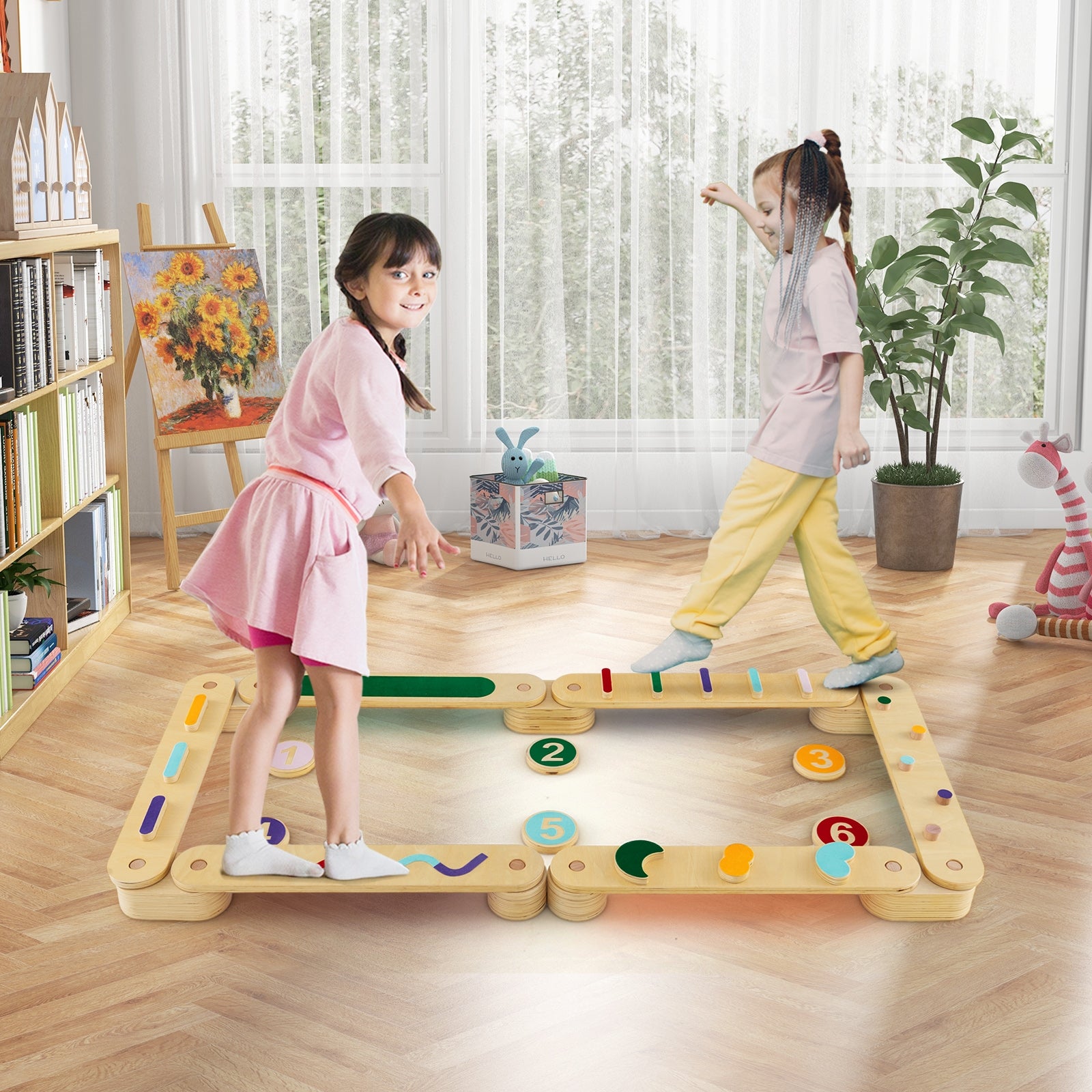 Montessori Balance Beam Set Wooden Balance Boards with Stepping Stones, Multicolor Toy Sports at Gallery Canada