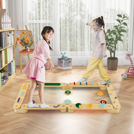 Montessori Balance Beam Set Wooden Balance Boards with Stepping Stones, Multicolor Toy Sports Multicolor at Gallery Canada