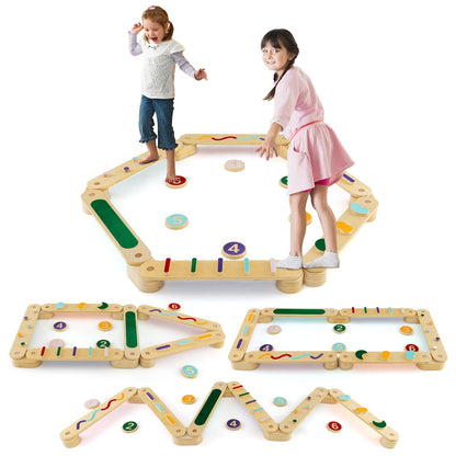 Wooden Balance Beam Set With Stepping Stones, Multicolor Toy Sports Multicolor at Gallery Canada