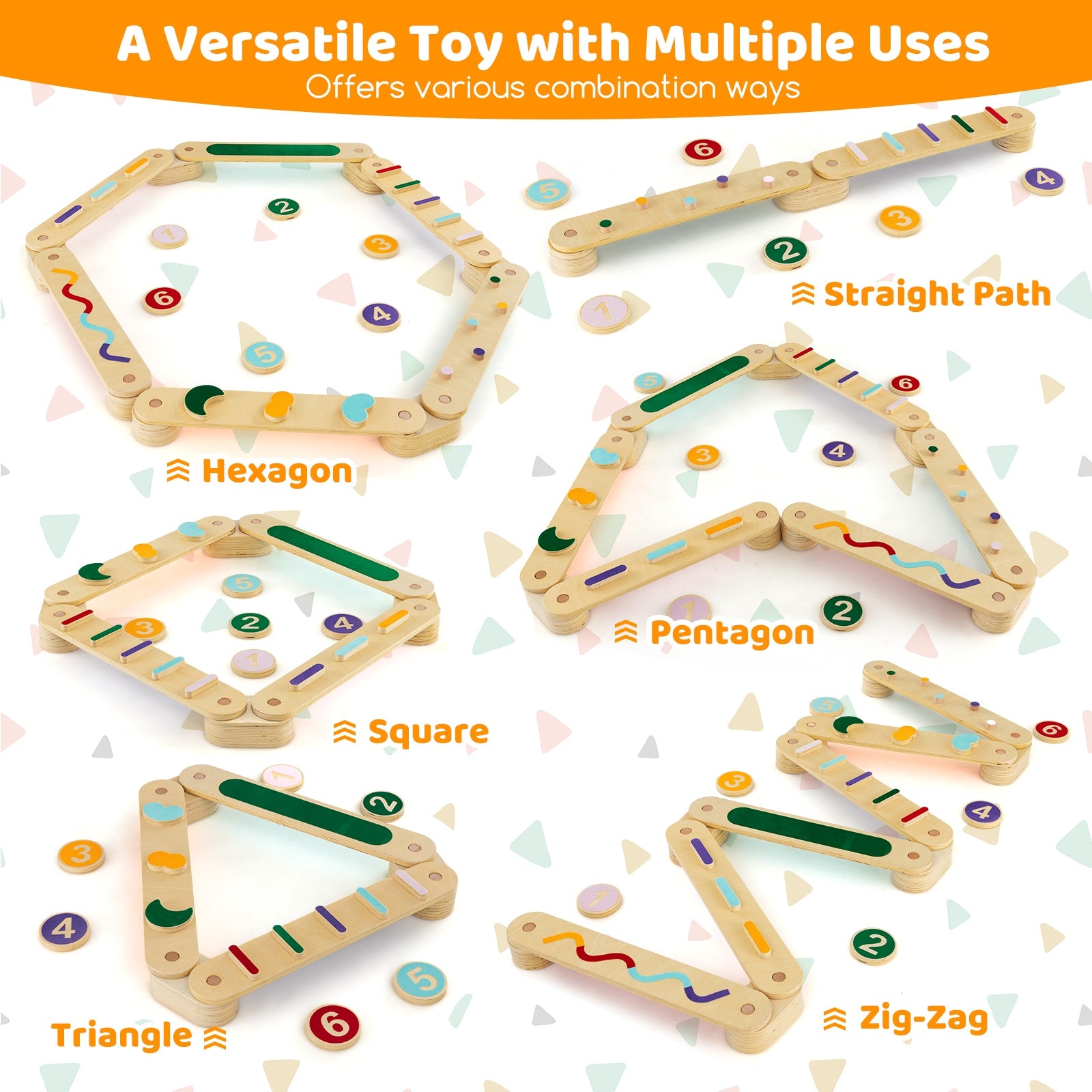 Montessori Balance Beam Set Wooden Balance Boards with Stepping Stones, Multicolor Toy Sports at Gallery Canada