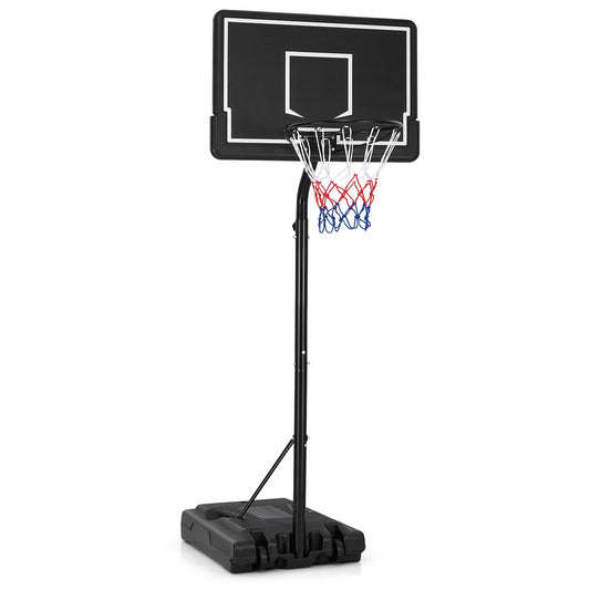 Portable Outdoor Basketball Hoop 6.9-8.5 FT Adjustable with Fillable Base Shatterproof PC Backboard, Black Sport Equipments Black at Gallery Canada