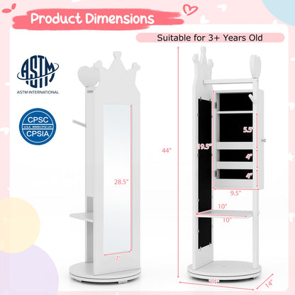 Kids Room Furniture Set Princess Vanity Table and Stool Set with Mirror and Drawer, White Kids Vanities at Gallery Canada