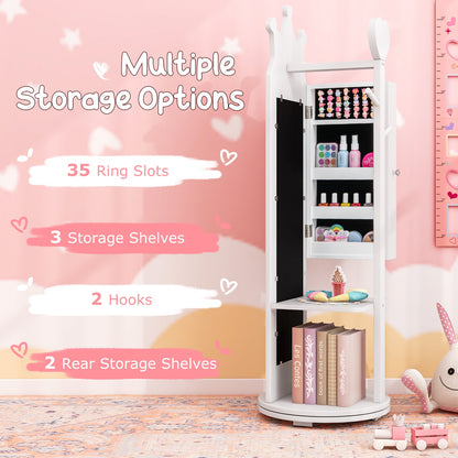 Kids Room Furniture Set Princess Vanity Table and Stool Set with Mirror and Drawer, White Kids Vanities at Gallery Canada