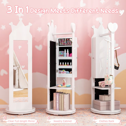 Kids Room Furniture Set Princess Vanity Table and Stool Set with Mirror and Drawer, White Kids Vanities at Gallery Canada