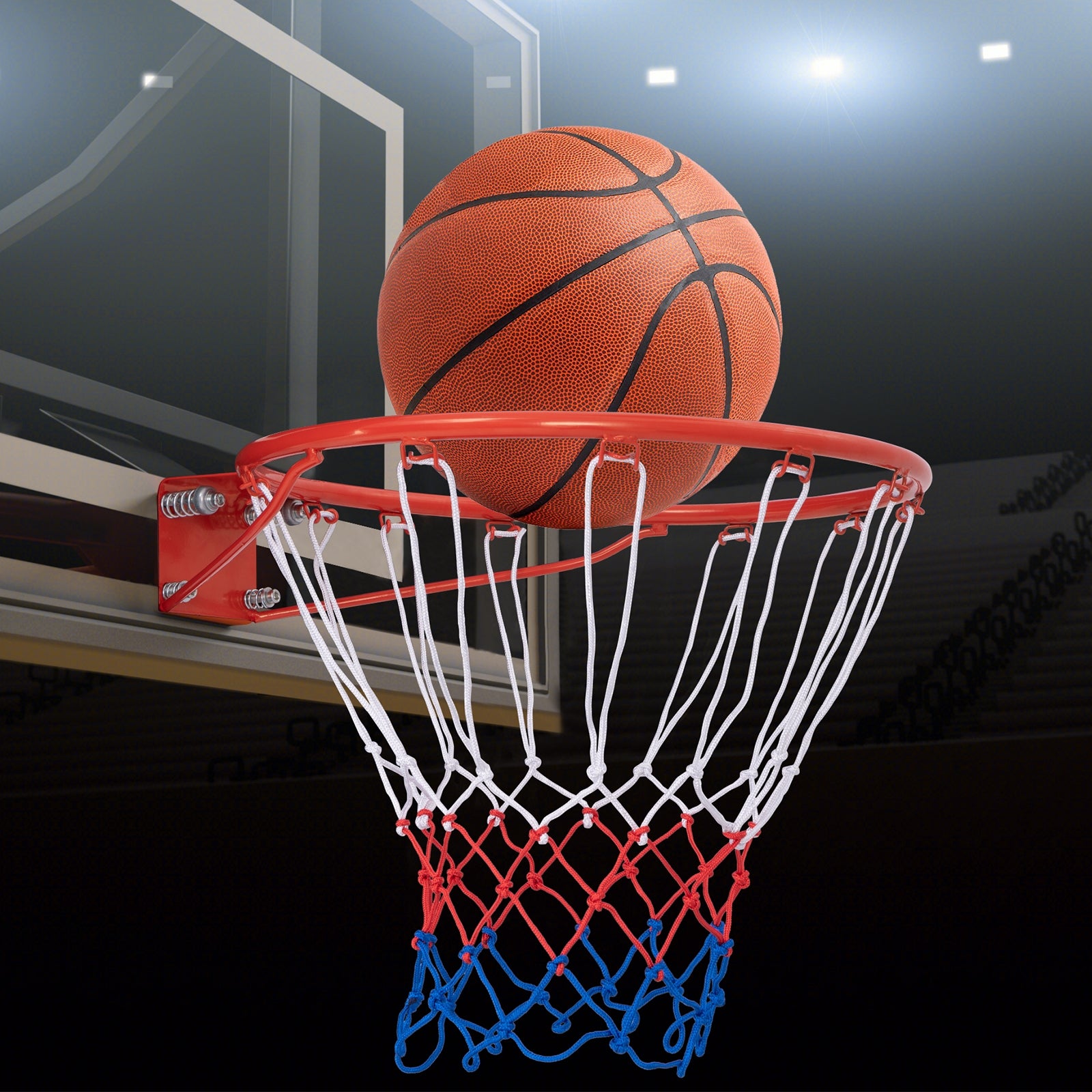 18 Inch Basketball Rim Goal Replacement with All Weather Net and Mounting Hardware, Orange Sport Equipments at Gallery Canada