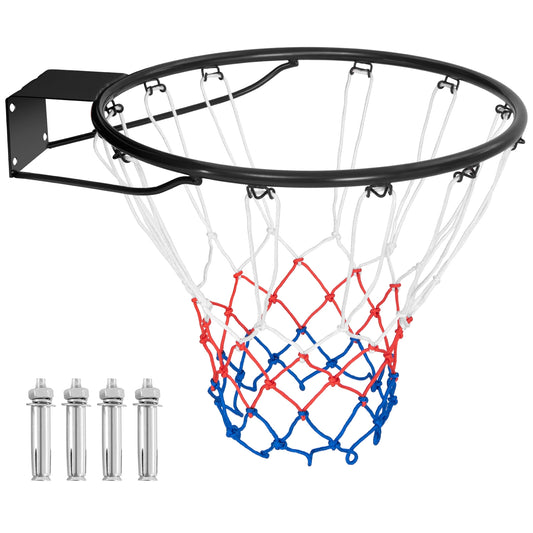 18 Inch Basketball Rim Goal Replacement with All Weather Net and Mounting Hardware, Black Sport Equipments Black at Gallery Canada