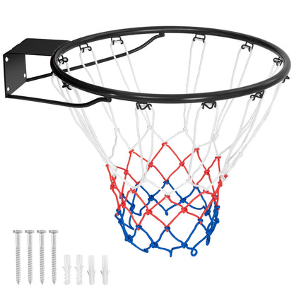 15 Inch Basketball Rim Goal Replacement with All Weather Net and Mounting Hardware, Black Sport Equipments at Gallery Canada