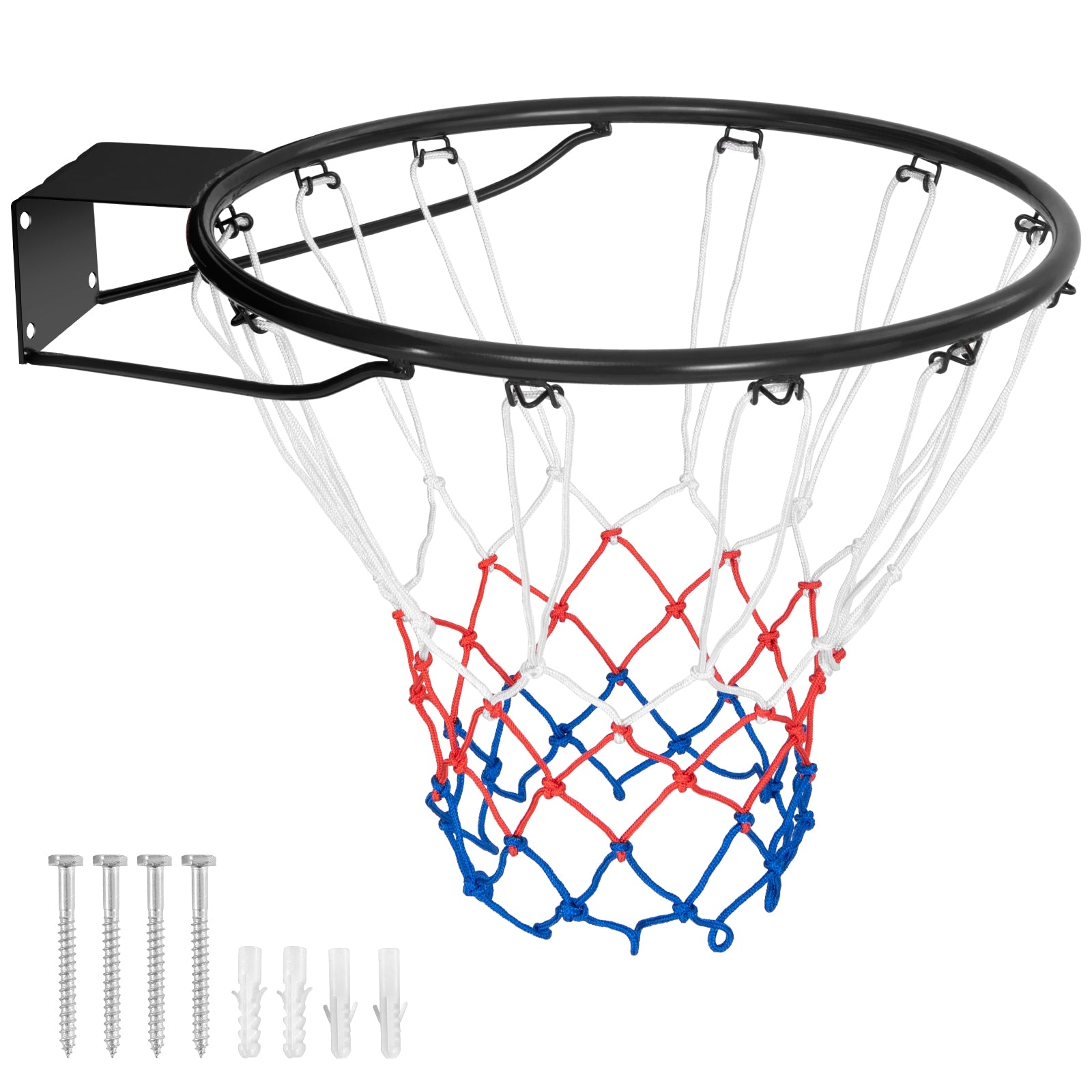 15 Inch Basketball Rim Goal Replacement with All Weather Net and Mounting Hardware, Black Sport Equipments Black at Gallery Canada