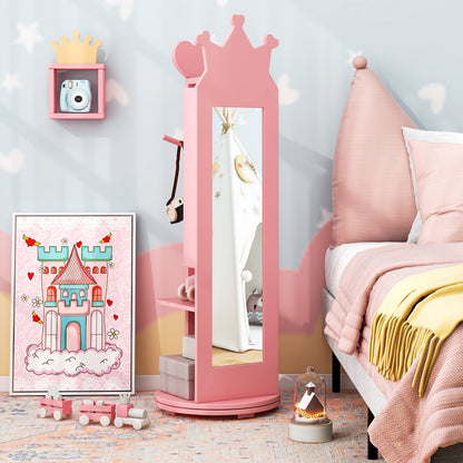 Kids Room Furniture Set Princess Vanity Table and Stool Set with Mirror and Drawer, Pink Kids Vanities at Gallery Canada