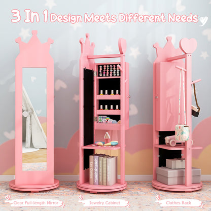 Kids Room Furniture Set Princess Vanity Table and Stool Set with Mirror and Drawer, Pink Kids Vanities at Gallery Canada