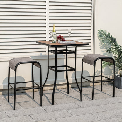 Set of 2/4 Patio Metal Bar Stools with Curved Fabric Seat-Set of 4 Bar Stools at Gallery Canada