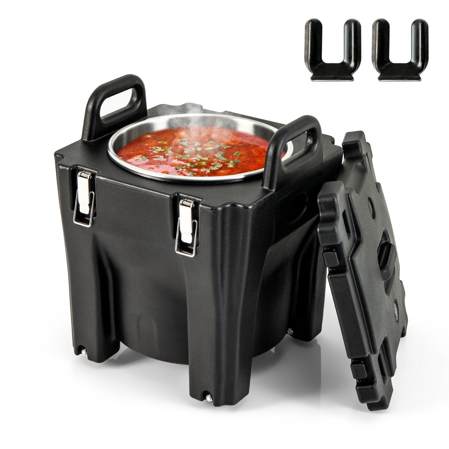 32 QT Portable Insulated Food Carrier, Stainless Steel Barrel, Black Food Warmers & Burners Black at Gallery Canada