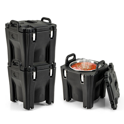32 QT Portable Insulated Food Carrier with Stainless Steel Barrel for Catering Camping, Black Food Warmers & Burners at Gallery Canada