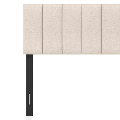 Linen Upholstered Headboard with Solid Wood Legs and Adjustable Width, Beige Headboards at Gallery Canada