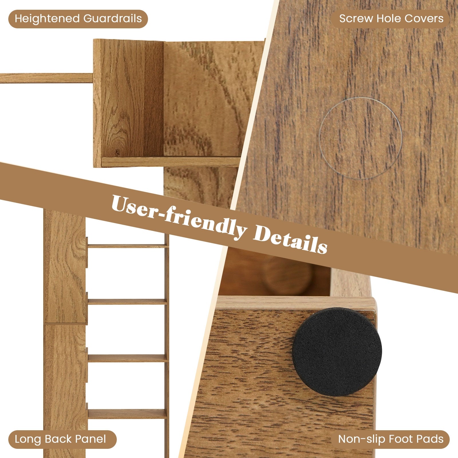 6-Tier Bookshelf, Wooden Bookcase, 2 Anti-Tipping Kits, Natural Bookcases at Gallery Canada