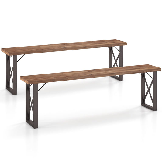 Outdoor Picnic Bench Set, Solid Acacia Wood, Navy Outdoor Benches Navy at Gallery Canada