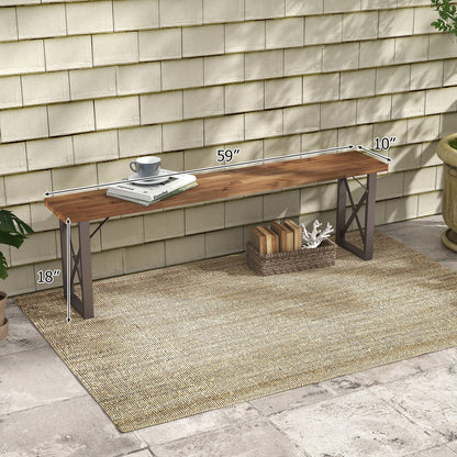 Outdoor Picnic Bench Set Solid Acacia Wood Patio Rectangular Benches, Navy Outdoor Benches at Gallery Canada