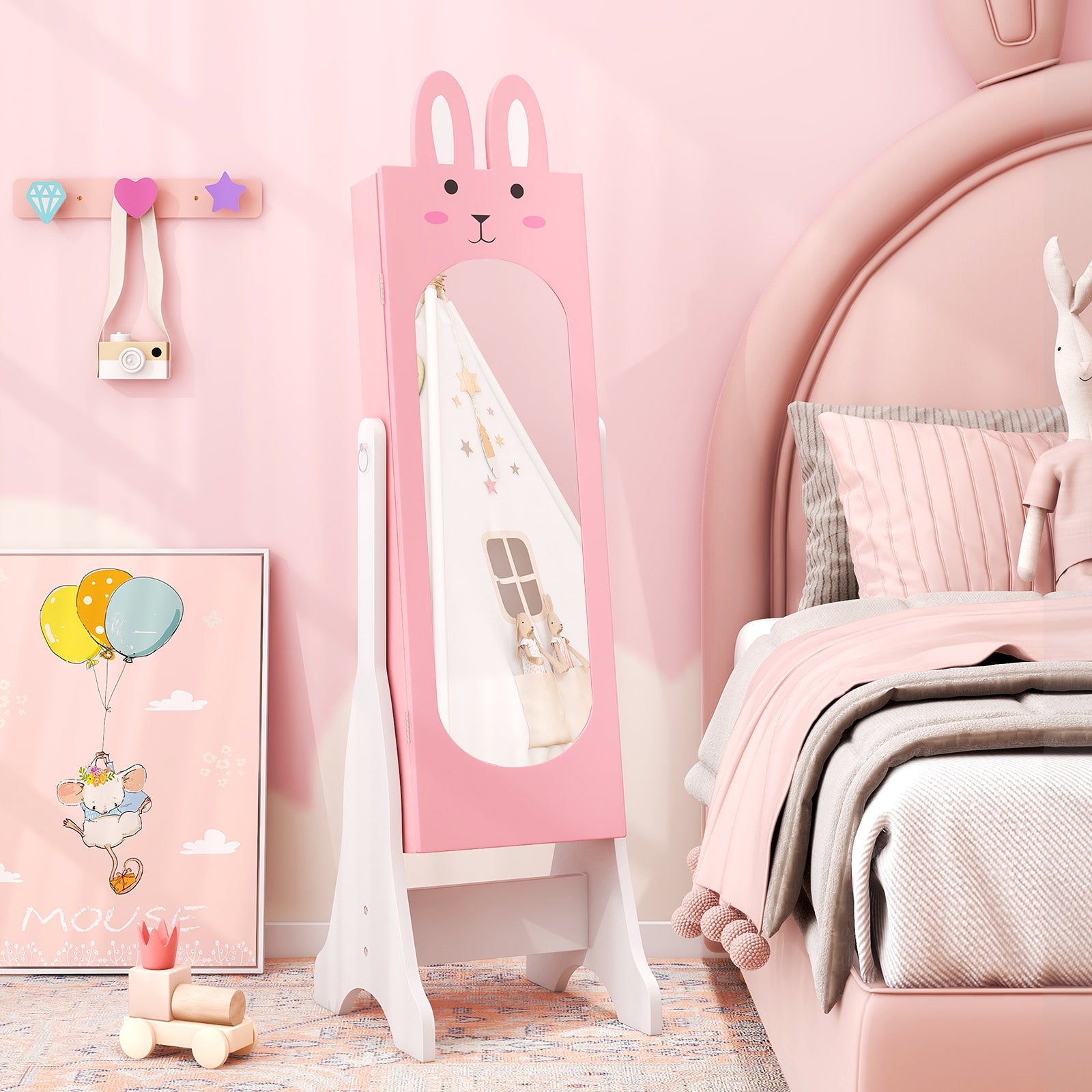 Kids Room Furniture Set with Princess Vanity Table and Chair, Pink Kids Vanities at Gallery Canada