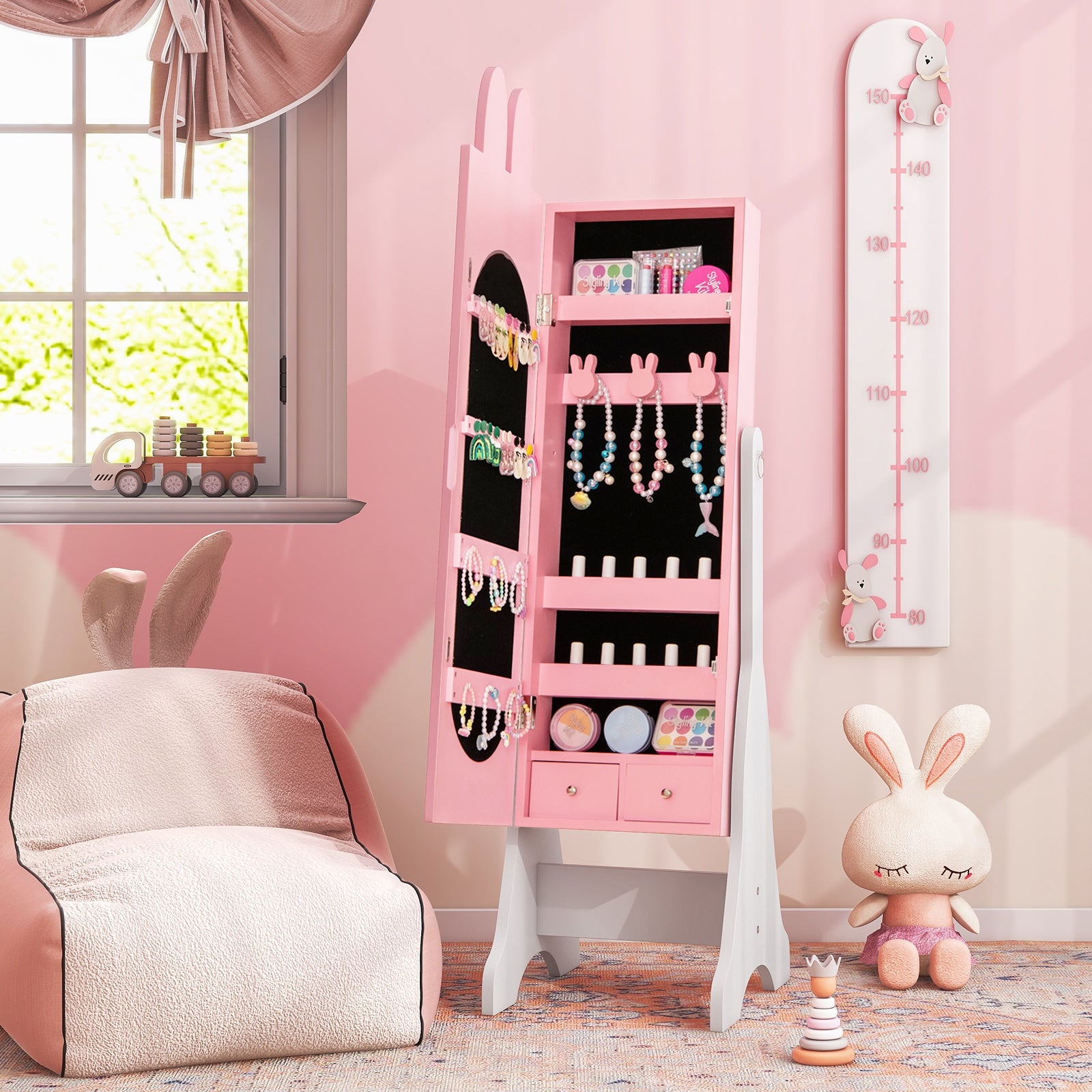 Kids Room Furniture Set with Princess Vanity Table and Chair, Pink Kids Vanities at Gallery Canada