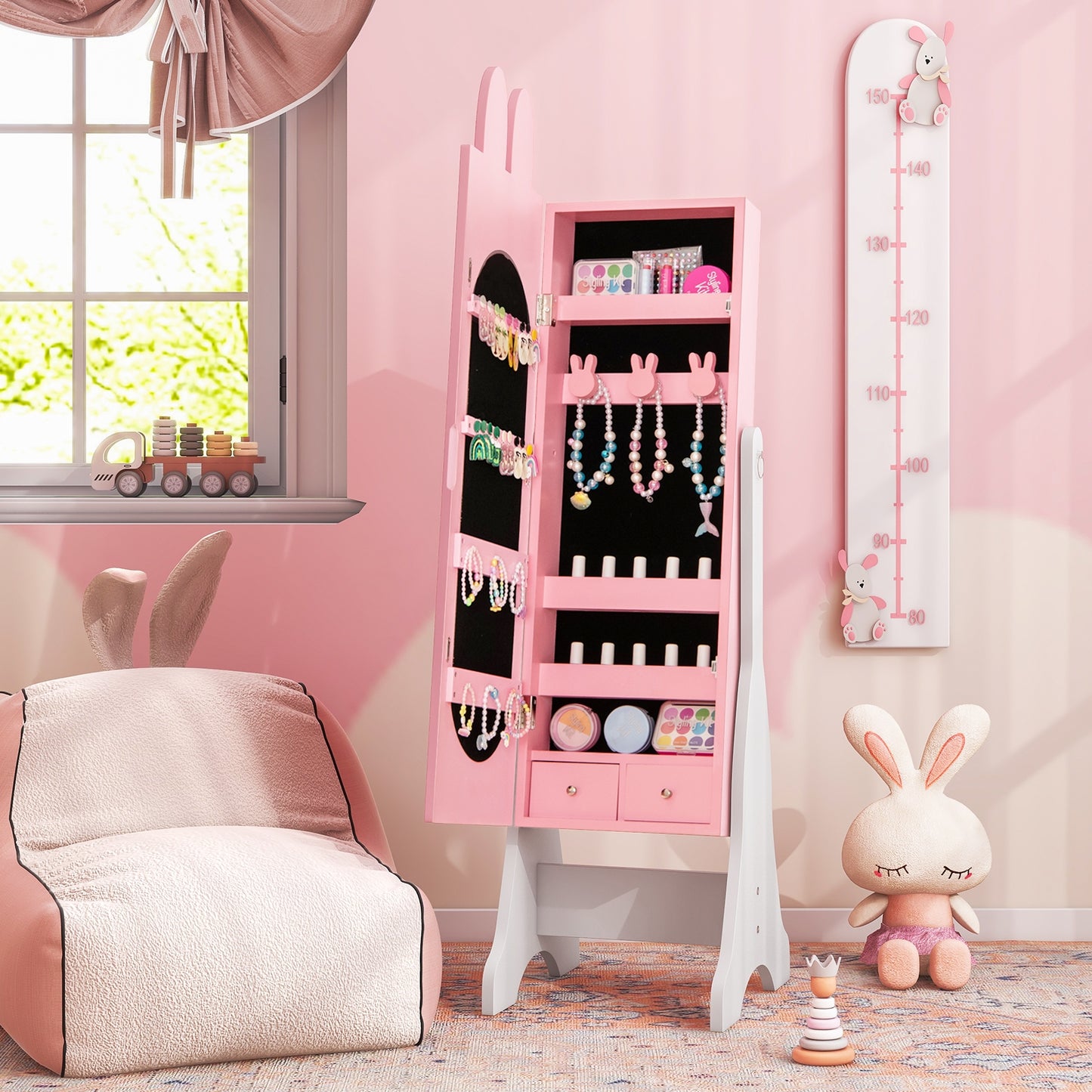 Kids Room Furniture Set with Princess Vanity Table and Chair, Pink Kids Vanities at Gallery Canada